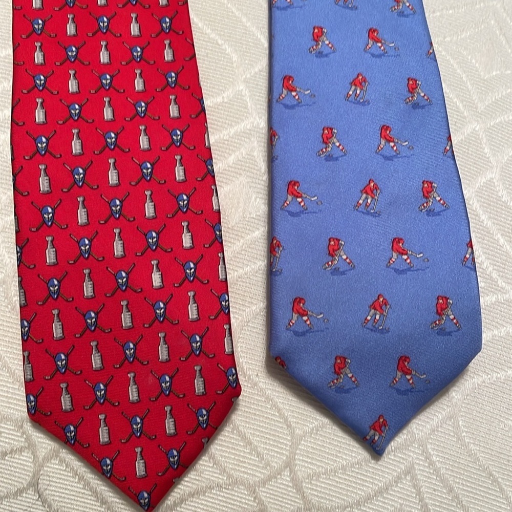 Bird Dog Bay Boys Ties,100% Silk, Hockey Theme & Stanley Cup